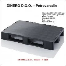 PLASTIČNE PALETE  Paleta R 1208  1200x800x152 mm - Dinero - 1