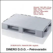 PLASTIČNE PALETE  Paleta H 1208  1200x800x152 mm - Dinero - 1
