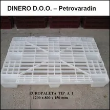 PLASTIČNE PALETE  Euro paleta TIP A 1  1200x800x150mm - Dinero - 1