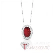 Ogrlica od belog zlata sa brilijantima i rubinom G293R ZLATARA TANASKOVIĆ - Zlatara Tanasković - 1