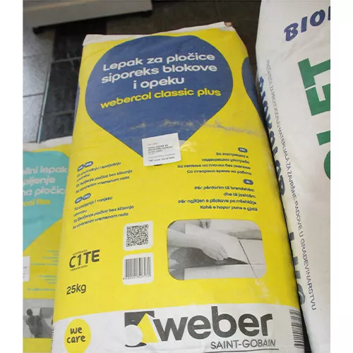 WEBERCOL CLASSIC PLUS  Lepak za pločice siporeks blokove i opeku - Farbara Trigos - 1