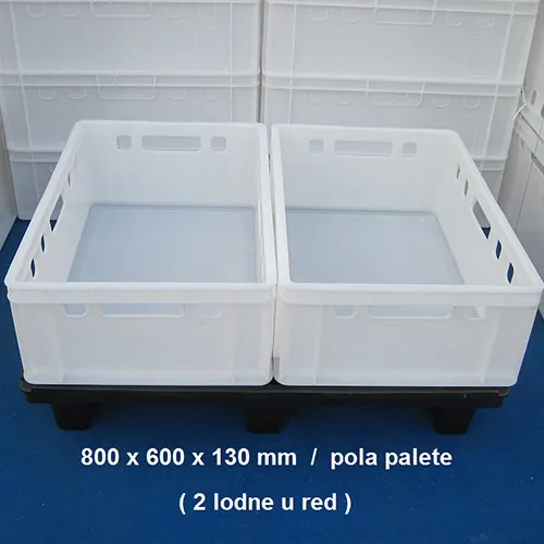 PLASTIČNA PALETA  LP 86  800x600x130 mm  za dve lodne - Dinero - 1