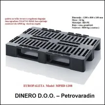 PLASTIČNE PALETE  Paleta MPHD 1208  1200x800x160 mm - Dinero - 1