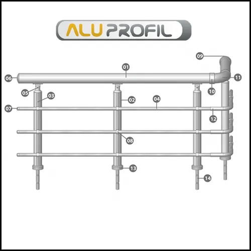 Gelender sistem 1 - ALU Profil - 2