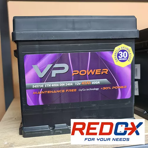 VP POWER Akumulator 12V 45Ah D+ - Redox - 1