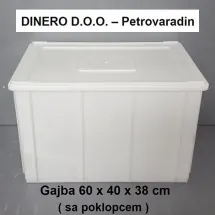 PLASTIČNE GAJBE  Gajba 60x40x38 cm  sa poklopcem - Dinero - 1